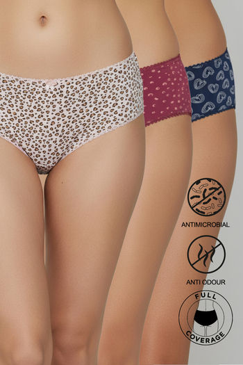 Buy Zivame Low Rise Full Coverage Hipster Panty (Pack of 3) - Multicolor